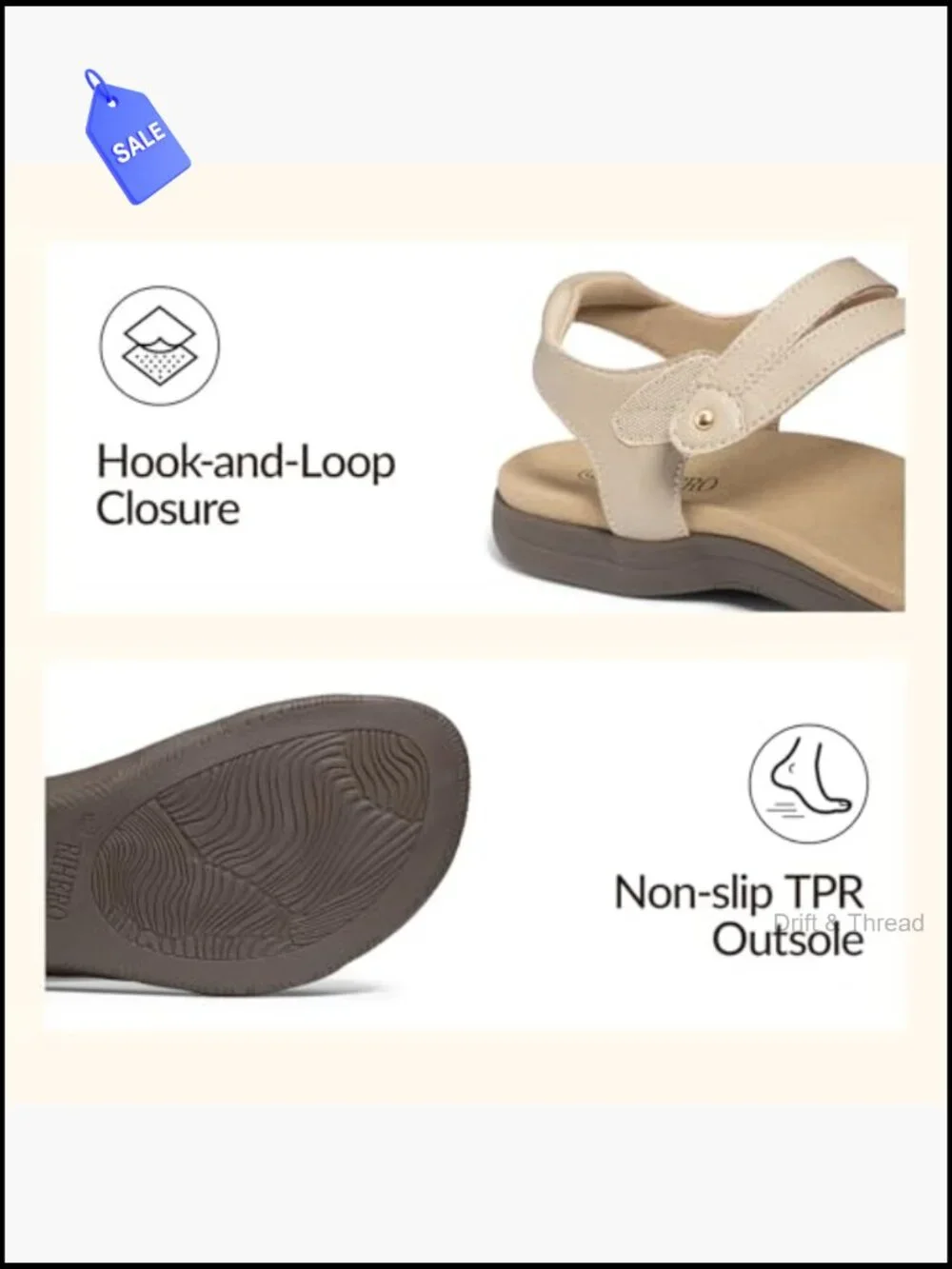 Women's Arch Support Orthotic Sandals with Adjustable Straps for Walking